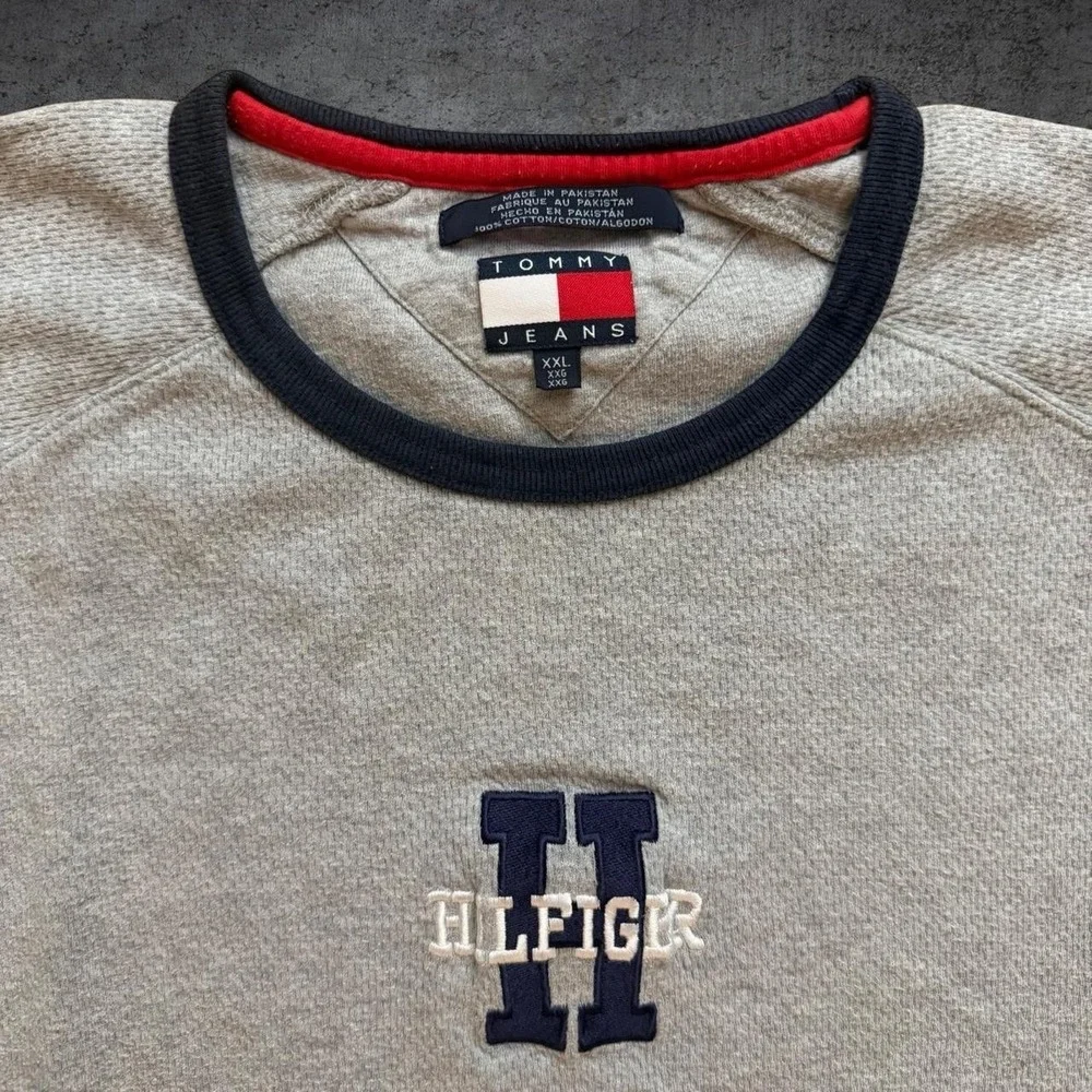 Vintage 2000's Tommy Jeans Pique Short Sleeve T-Shirt Size 2XL Y2K Preppy Casual